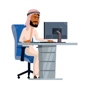 a man sitting at his desk and working on the computer