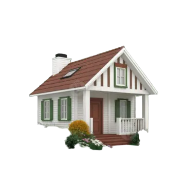 a small house on a white background