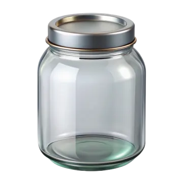 a glass jar with a metal lid