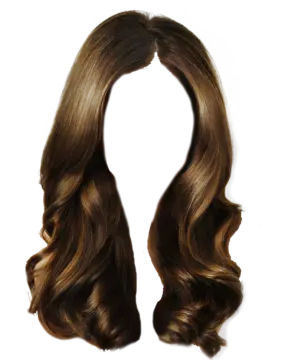 a woman's long brown hair on a white background