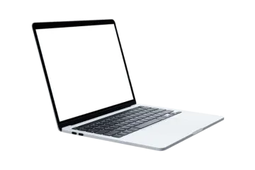 a laptop computer with a blank screen