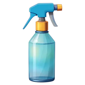 a blue spray bottle with a yellow trigger