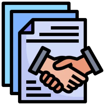 two hands shaking over a document