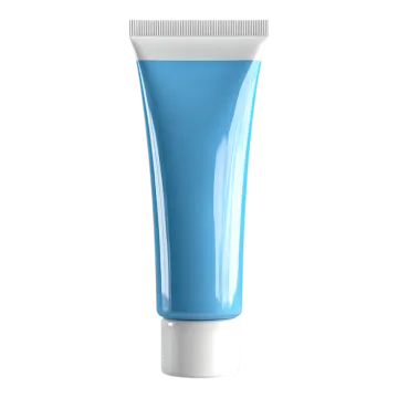 a tube of toothpas on a white background