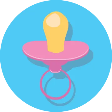 a baby's pacor in a blue circle