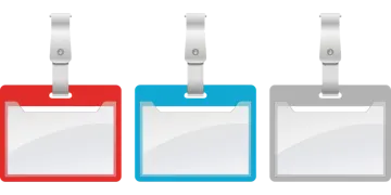 a set of three blank plastic identification cards
