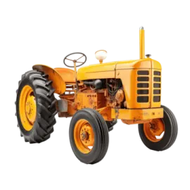 a yellow tractor on a white background