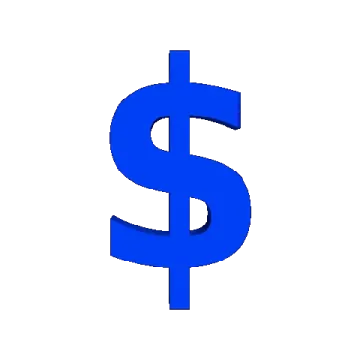 a blue dollar sign
