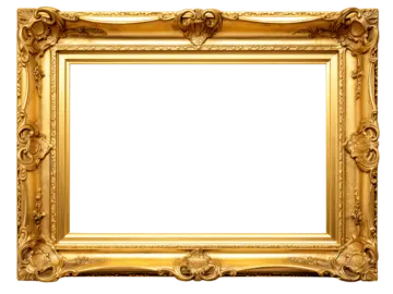 a gold frame on a white background