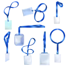 a set of blue ribbons and ribbons