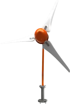 a wind turbine on a white background