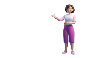 a woman in pink pants and white shirt