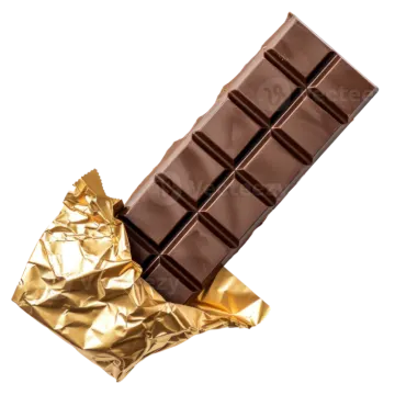 a bar of chocolate on a white background