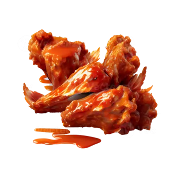 a pile of chicken wings on a white background
