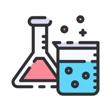 a beak and test tube filled with liquid