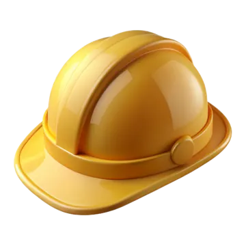 a yellow hard hat on a white background