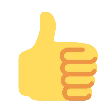 a thumbs up icon on a white background
