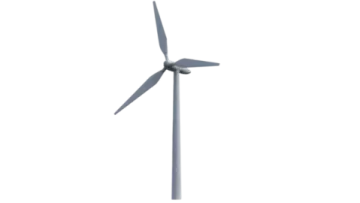a wind turbine on a white background
