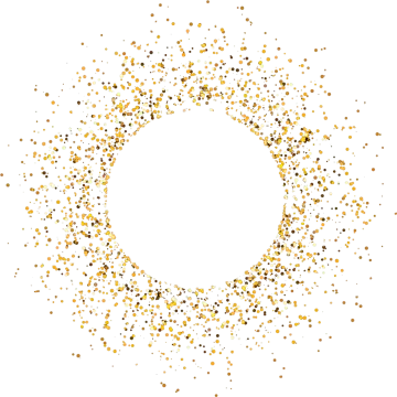 a circle made up of small gold dots