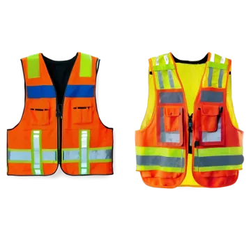 two safety vests on a white background