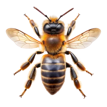 a bee on a white background