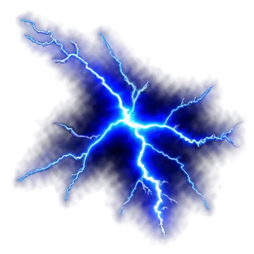a blue lightning bolt on white background