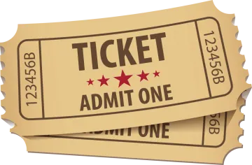 two tickets with red stars on them