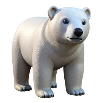 a white polar bear standing on its hind