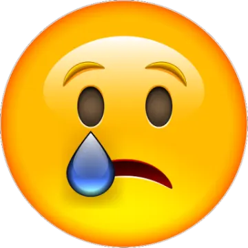 a yellow smiley face with tears and tears