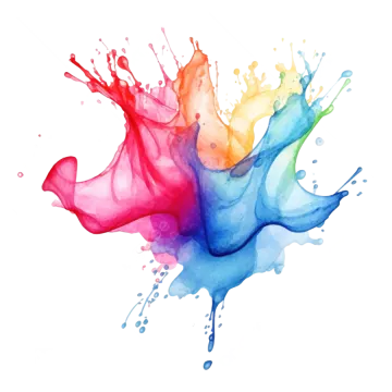colorful paint splashs on a white background