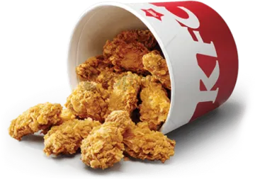 a bucket full of chicken nus