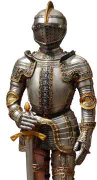 a statue of a knight in armor