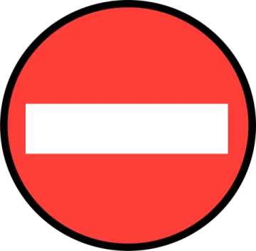 a red and white no entry sign