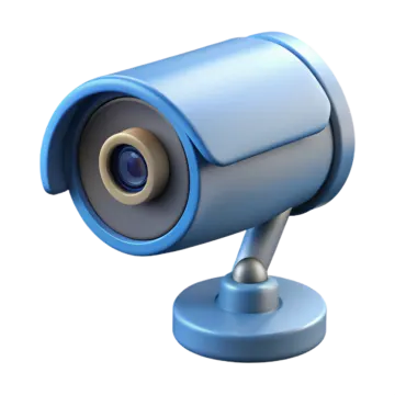 a blue webcam on a white background
