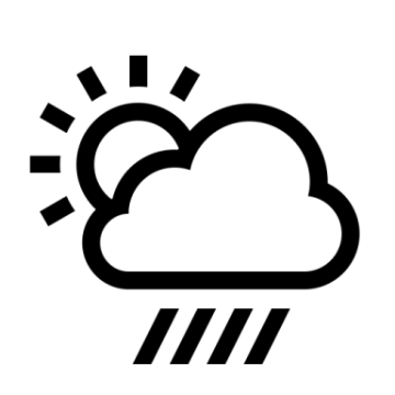 a black and white image of a weather icon