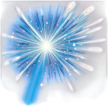 a blue and white star burst on a white background