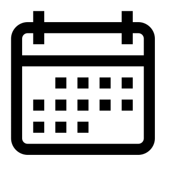 a black and white icon of a calendar