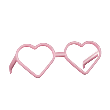 a pair of pink heart shaped glasses