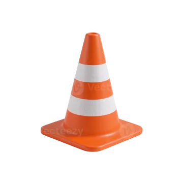 a traffic cone on a white background