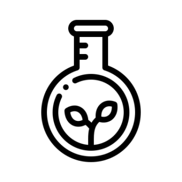 a black and white icon of a flask