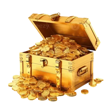 a wooden chest full of gold coins