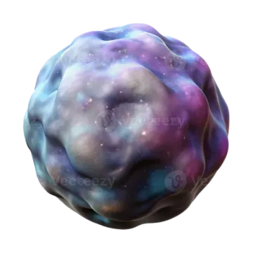a purple and blue sphere with stars on it