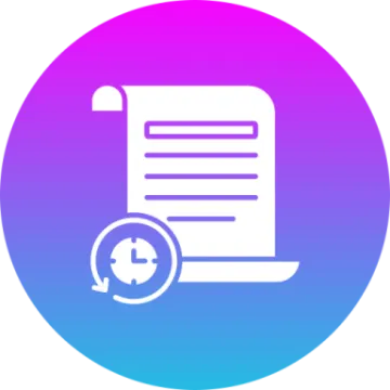 an icon of a document with a mag on it