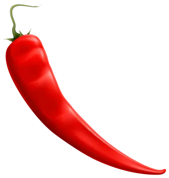 a red pepper on a white background