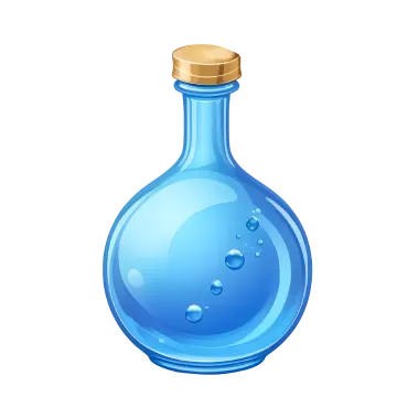 a blue glass bottle with water inside