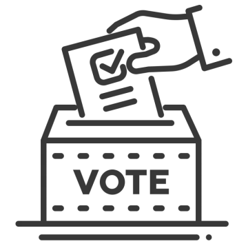 a voting box with the word vote on it