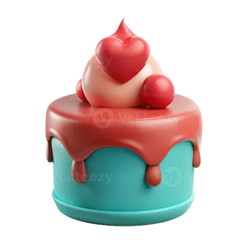 a small cupcake with a heart on top