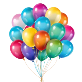 a bunch of balloons on a white background