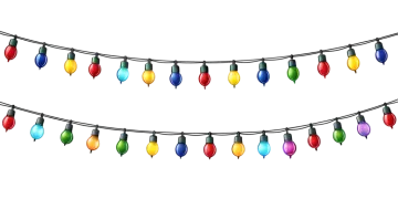 a string of christmas lights on a white background