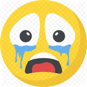 a yellow smiley face with tears on it